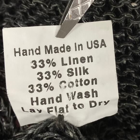 Nwot SKIF SKIFO Sweater ~S/~L Silk Linen Cotton  Fringe-Knit Raw-Edge Long-Slv - Picture 9 of 12